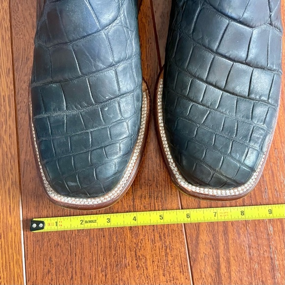 Stetson BLACK FALLS ALLIGATOR COWBOY BOOT size 9 1/2 EE - Picture 14 of 16